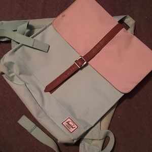 Gray & Seafoam green Herschel Laptop Backpack!